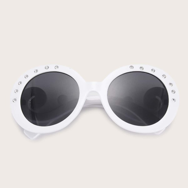 

Round Frame Sunglasses With Case, Black