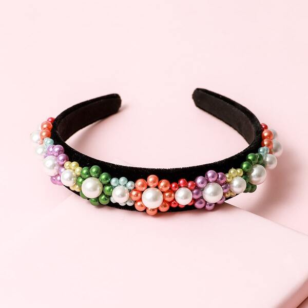 

Faux Pearl Hair Hoop, Multicolor