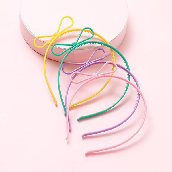 

4pcs Bow Decor Hair Hoop, Multicolor