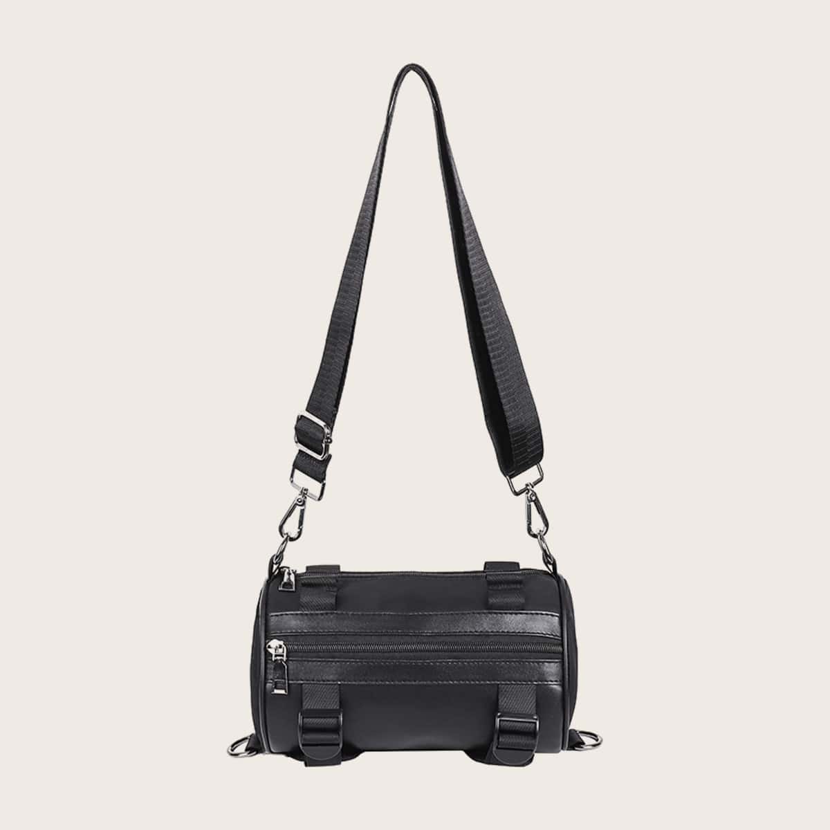 

Buckle Cylindrical Bag, Black