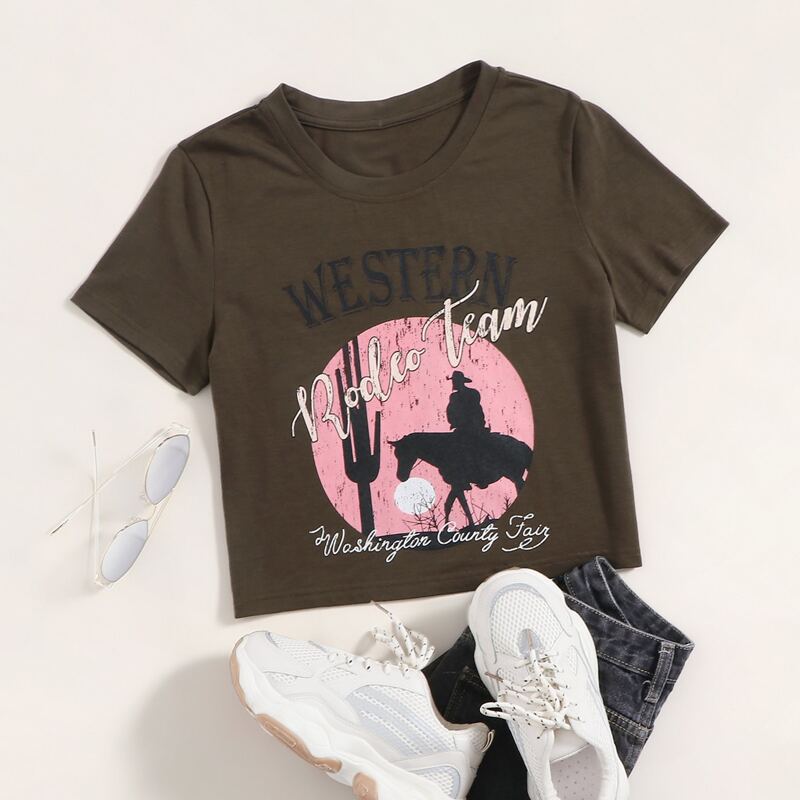 

Letter Graphic Tee, Chocolate brown