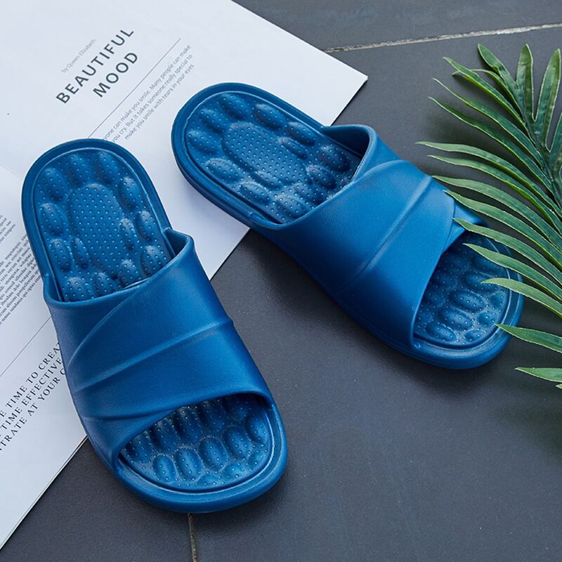 

Guys Open Toe Massage Sole Slippers, Blue