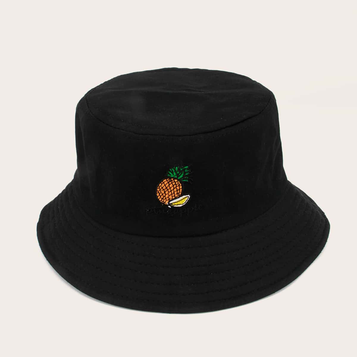 

Guys Fruit Embroidery Bucket Hat, Black