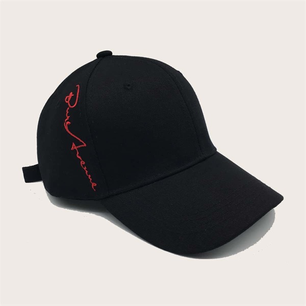 

Men Letter Embroidery Baseball Cap, Black