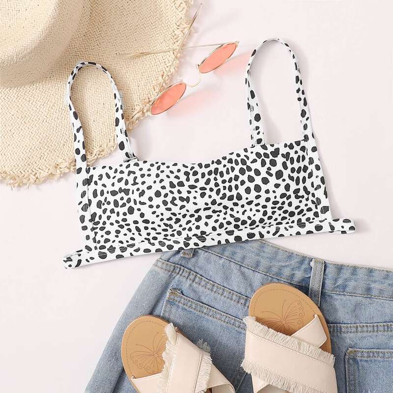 

Dalmatian Bikini Top, Black and white