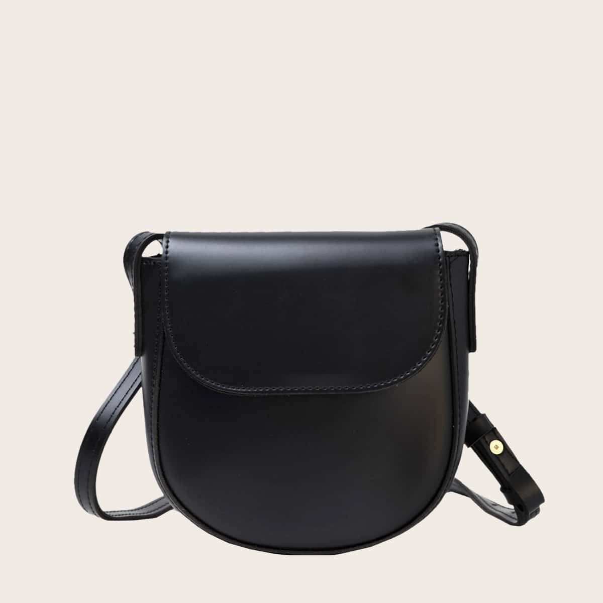 

Minimalist Flap Crossbody Bag, Black