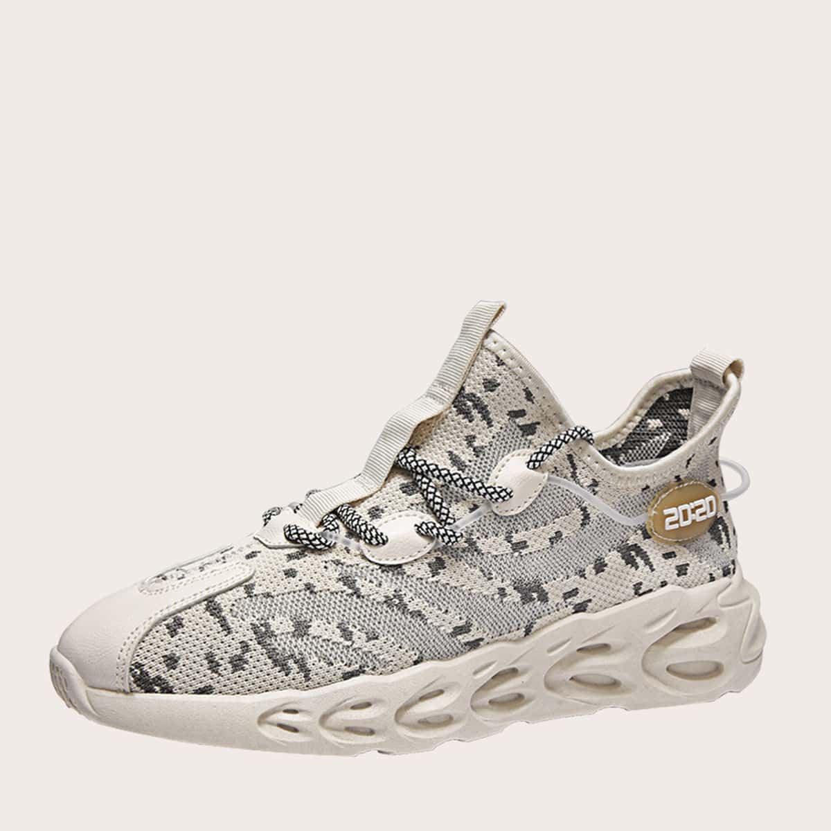 

Guys Lace-up Front Colorblock Sneakers, Beige