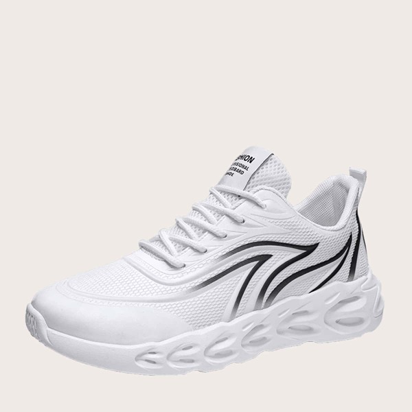 

Men Lace-up Front Flame Graphic Sneakers, White