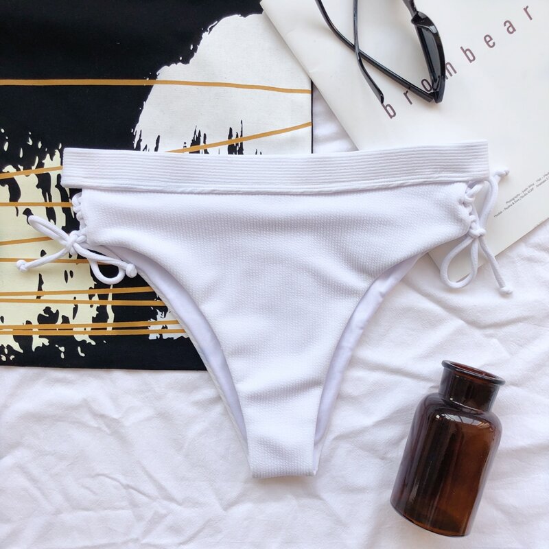 

Rib Tie Side Bikini Panty, White