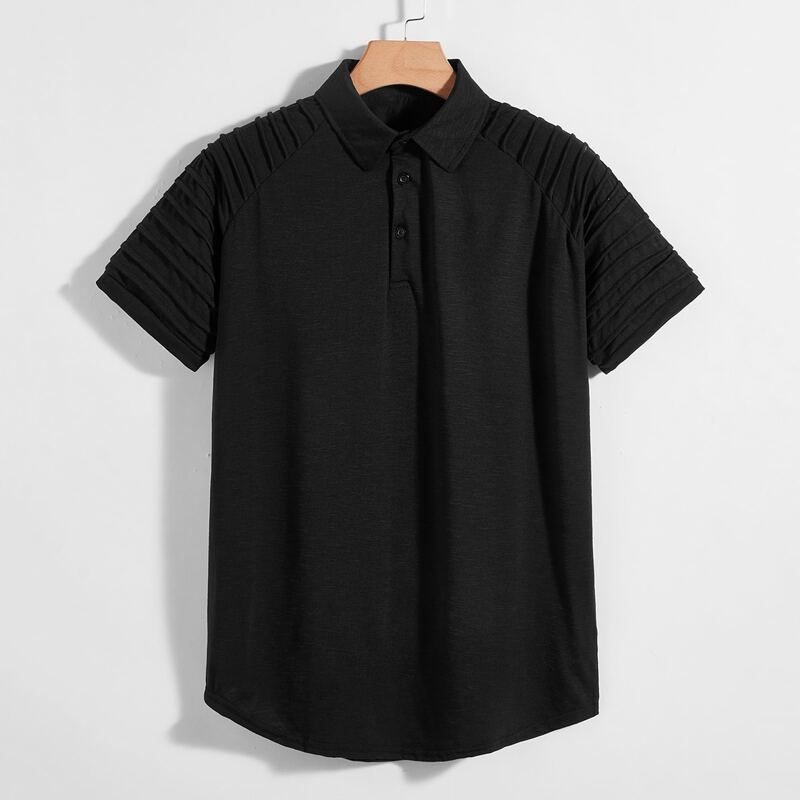 

Guys Pleats Solid Polo Shirt, Black