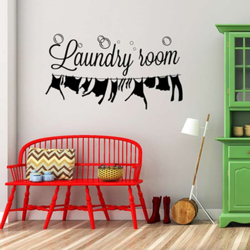 

Laundry Room Wall Sticker, Black