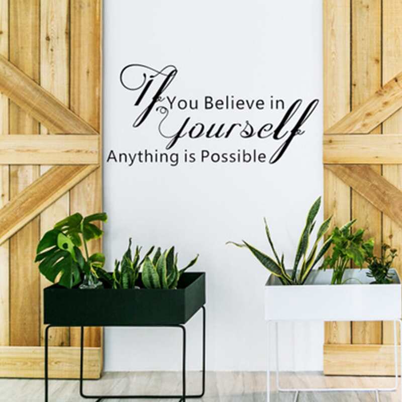 

Slogan Graphic Wall Sticker, Black