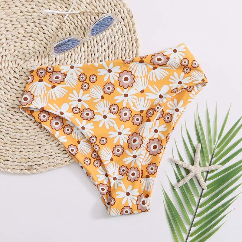 

Floral High Waisted Bikini Panty, Yellow