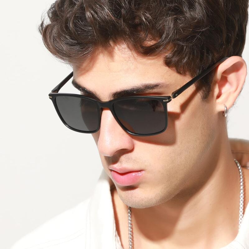 

Guys Square Frame Sunglasses, Black