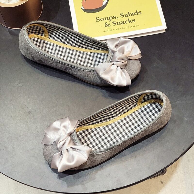 

Bow Tie Ballet Flats, Grey