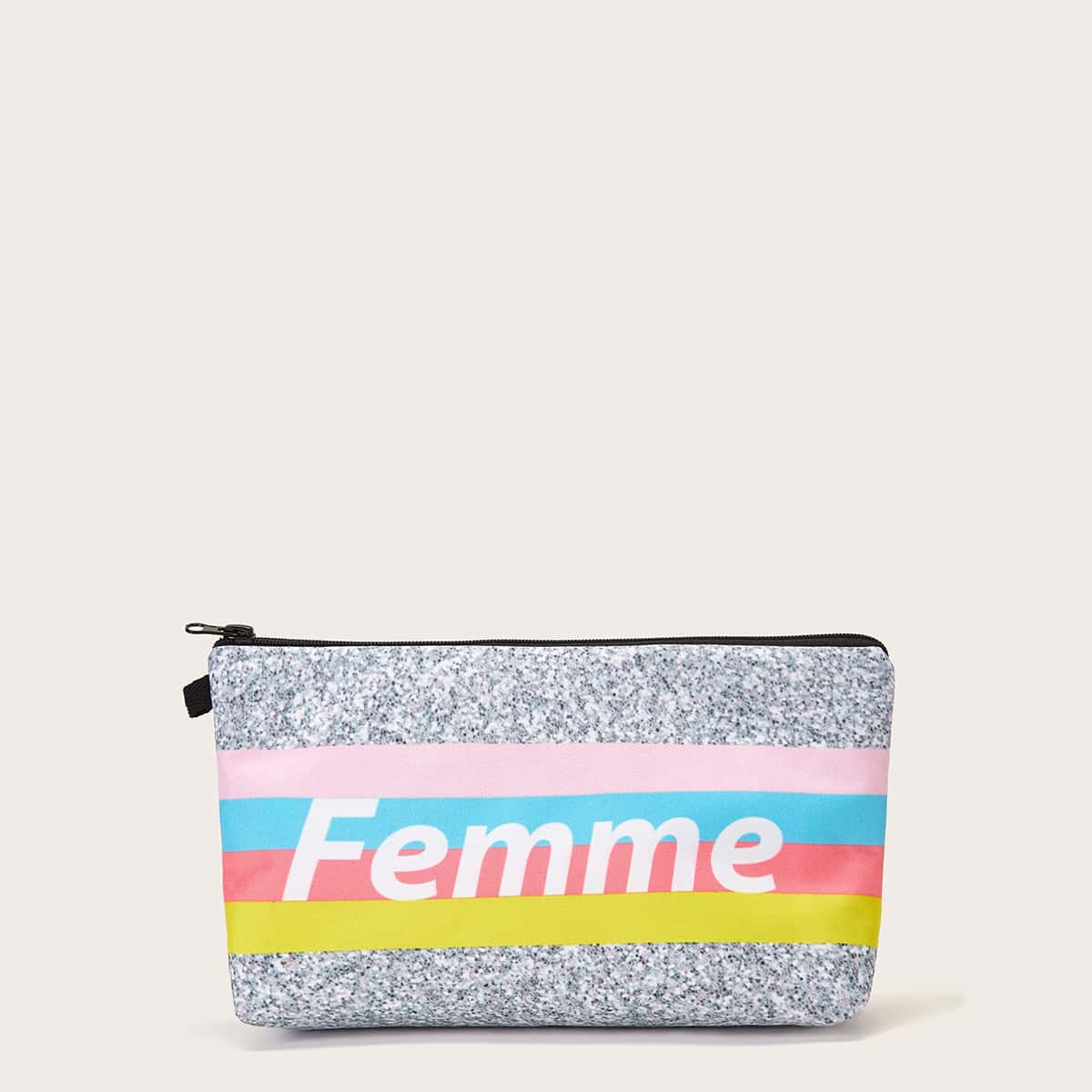 

Letter Graphic Makeup Bag, Multicolor