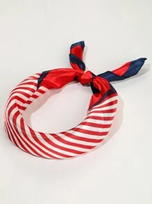 3pcs Striped Pattern Satin Bandana - Multicolor - View 3