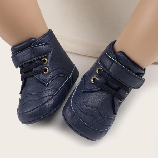 

Baby Boy Lace-up Front Velcro Strap Sneakers, Navy