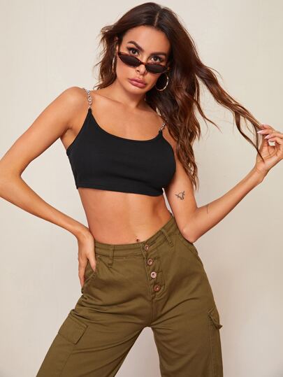 Chain Strap Crop Cami Top