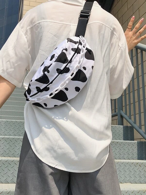 cow print fanny pack