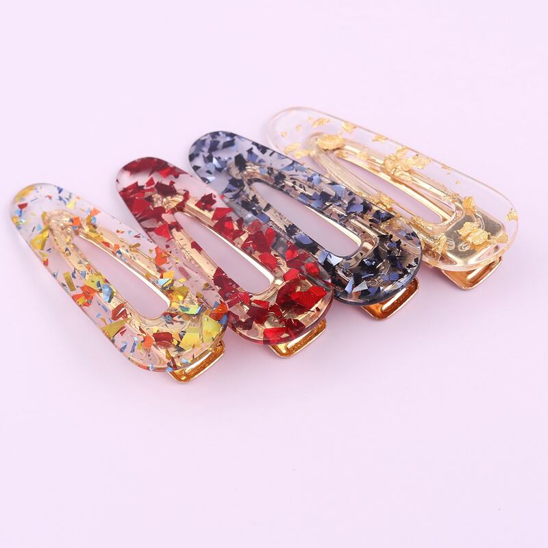 

4pcs Acrylic Hair Clip, Multicolor