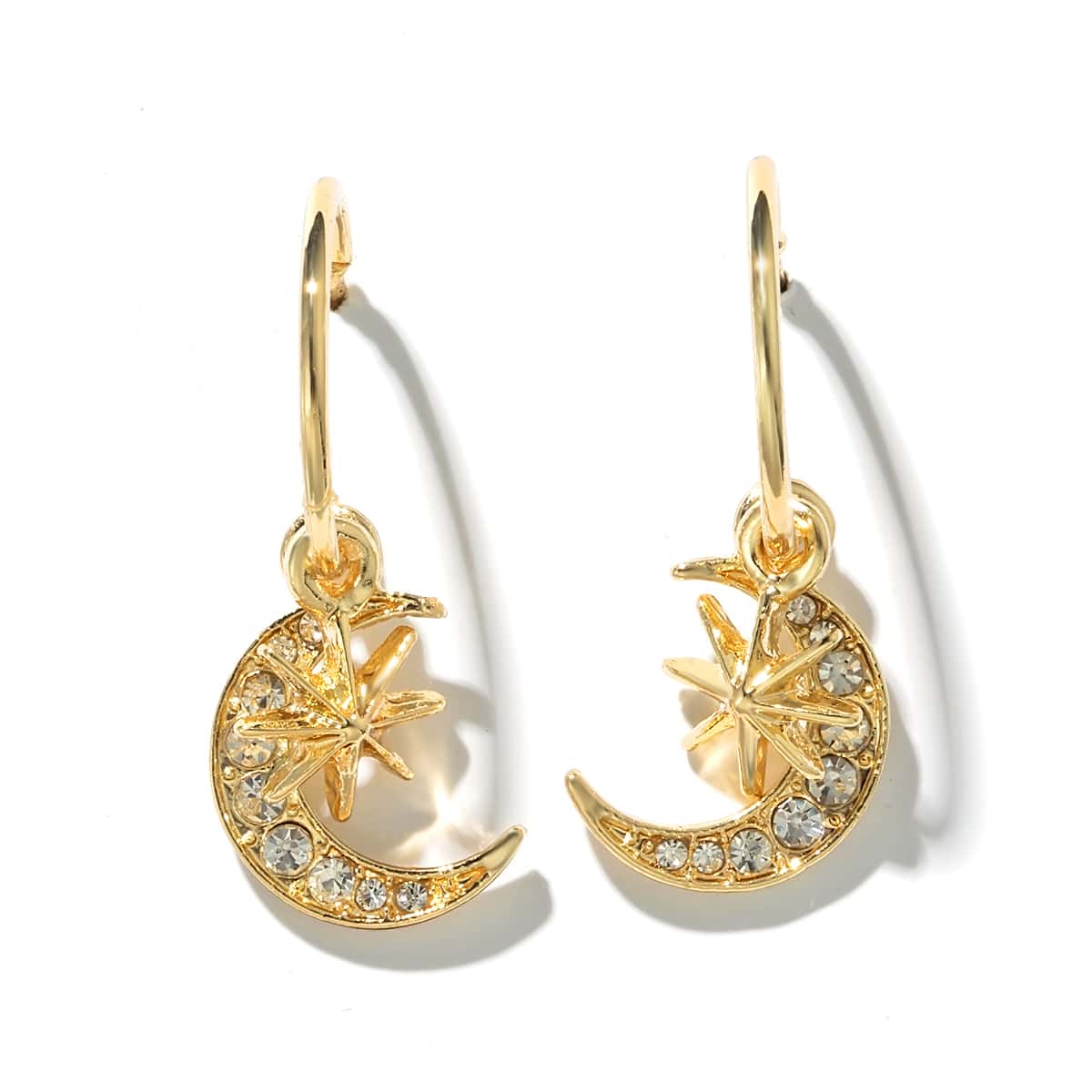 

Moon Charm Drop Earrings, Gold