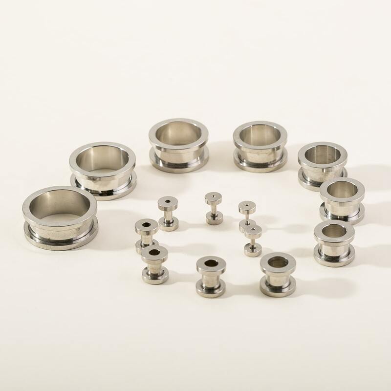 

15pcs Guys Stainless Steel Pulley Ear Expander, Silver