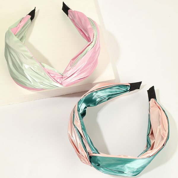 

2pcs Cross Decor Hair Hoop, Multicolor