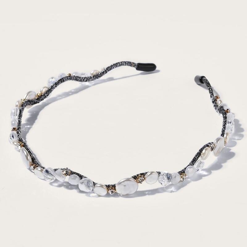

Faux Pearl Decor Hair Hoop, White