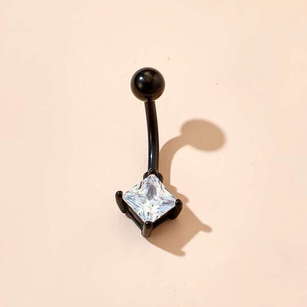 

Rhinestone Engraved Belly Ring, Black
