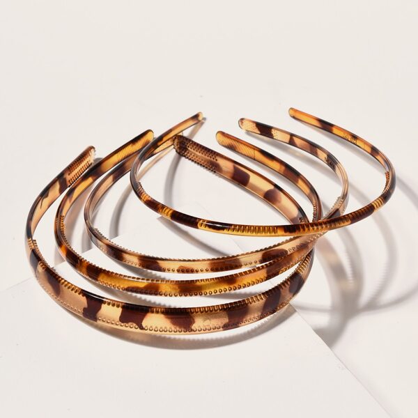 

4pcs Leopard Pattern Hair Hoop, Multicolor