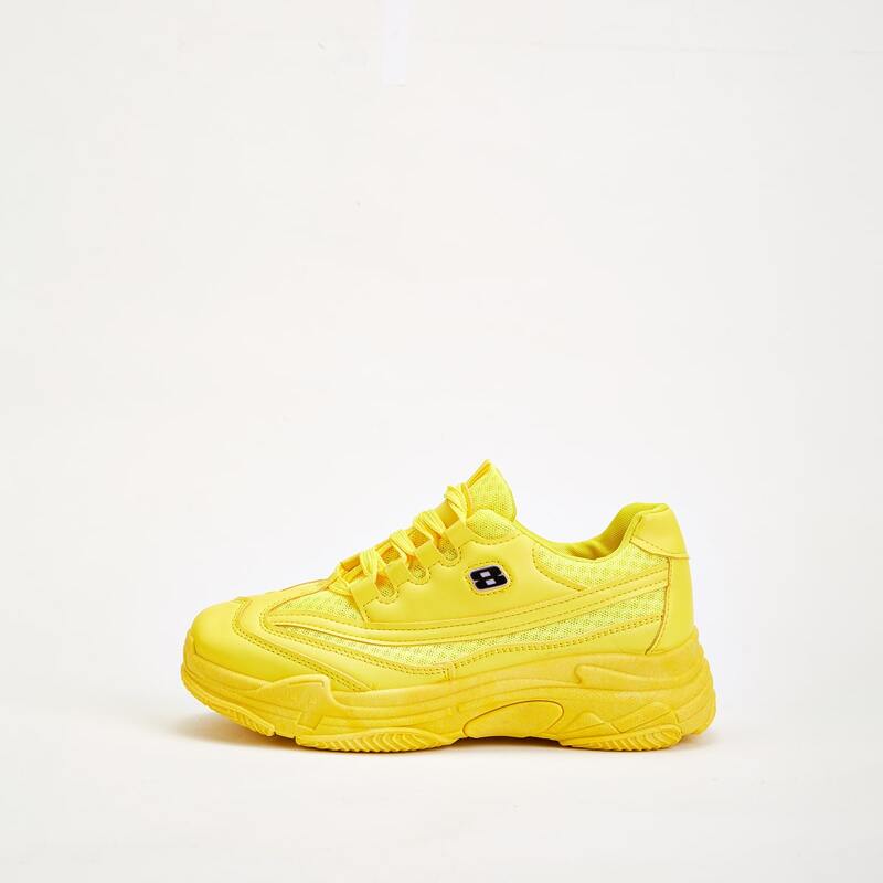 

Lace-up Front Chunky Sneakers, Yellow