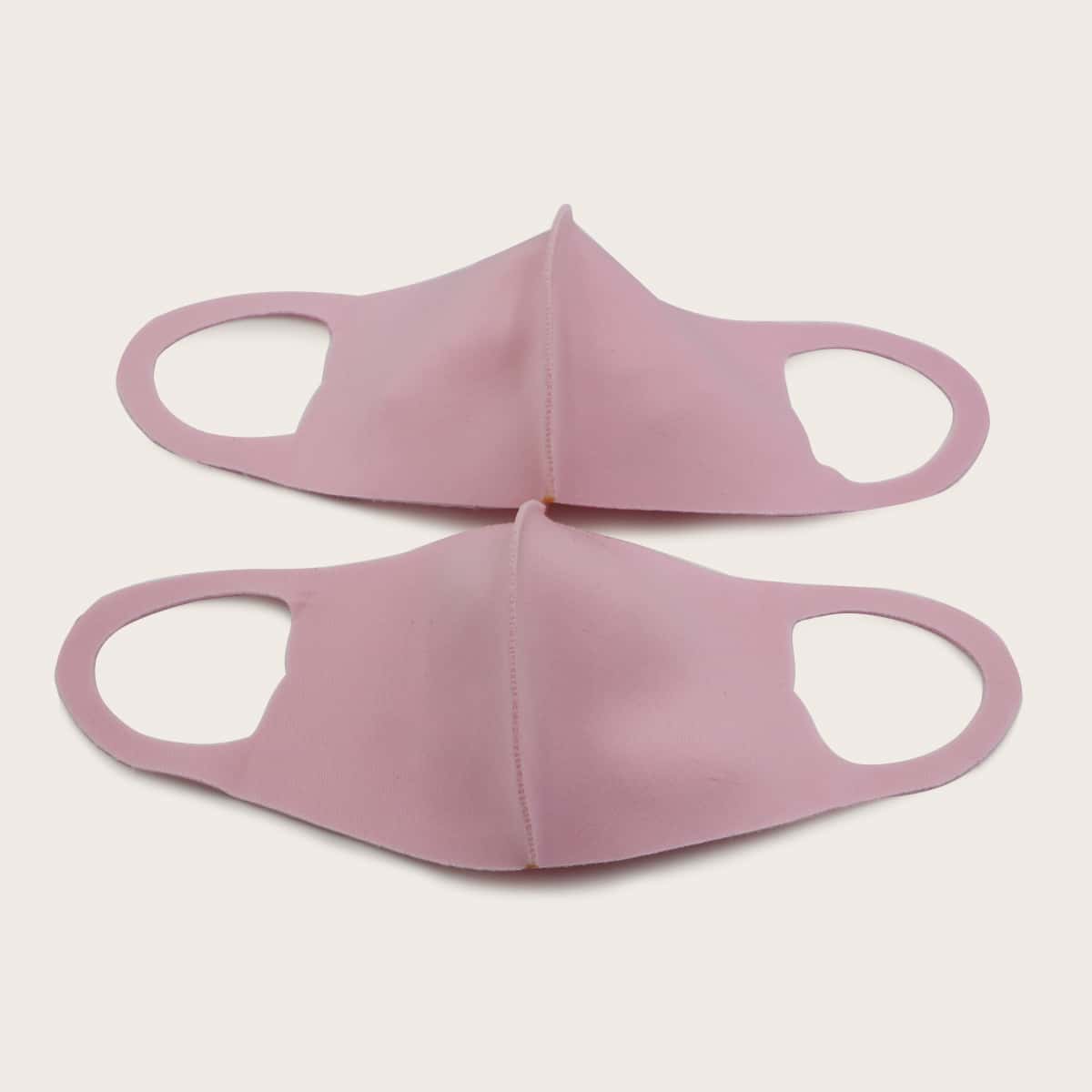 

2pcs Kids Solid Face Mask, Pink