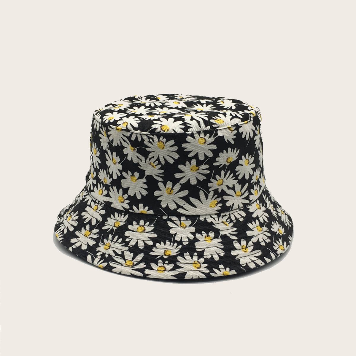 

Daisy Pattern Bucket Hat, Multicolor