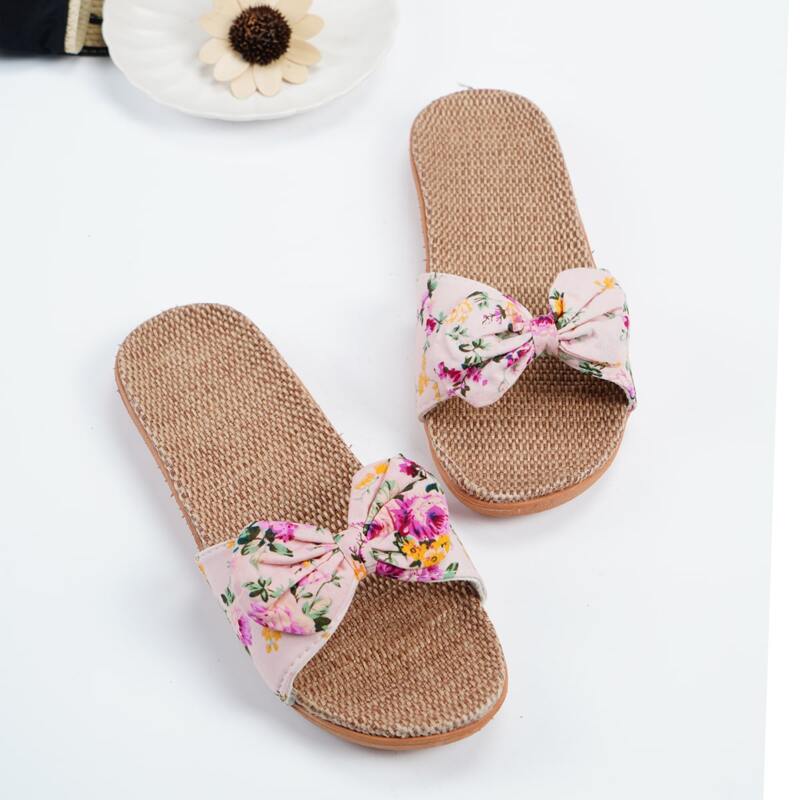 

Floral Graphic Bow Decor Sliders, Pink