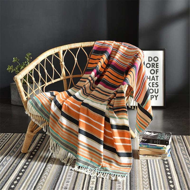 

Striped Pattern Blanket, Multicolor