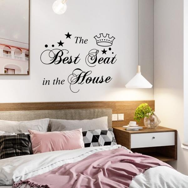 

Slogan Graphic Wall Sticker, Black