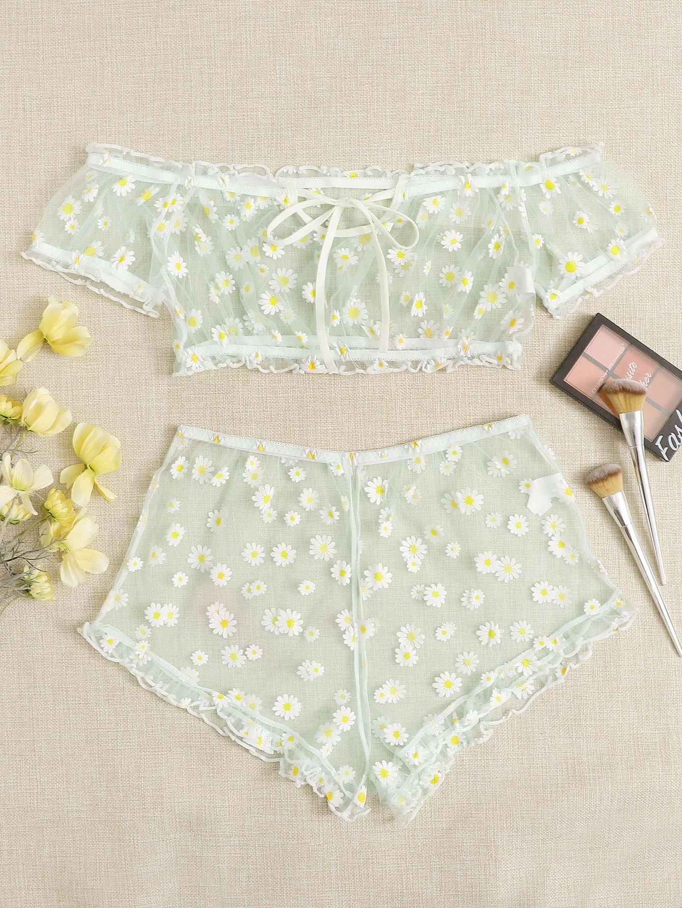 daisy mesh top