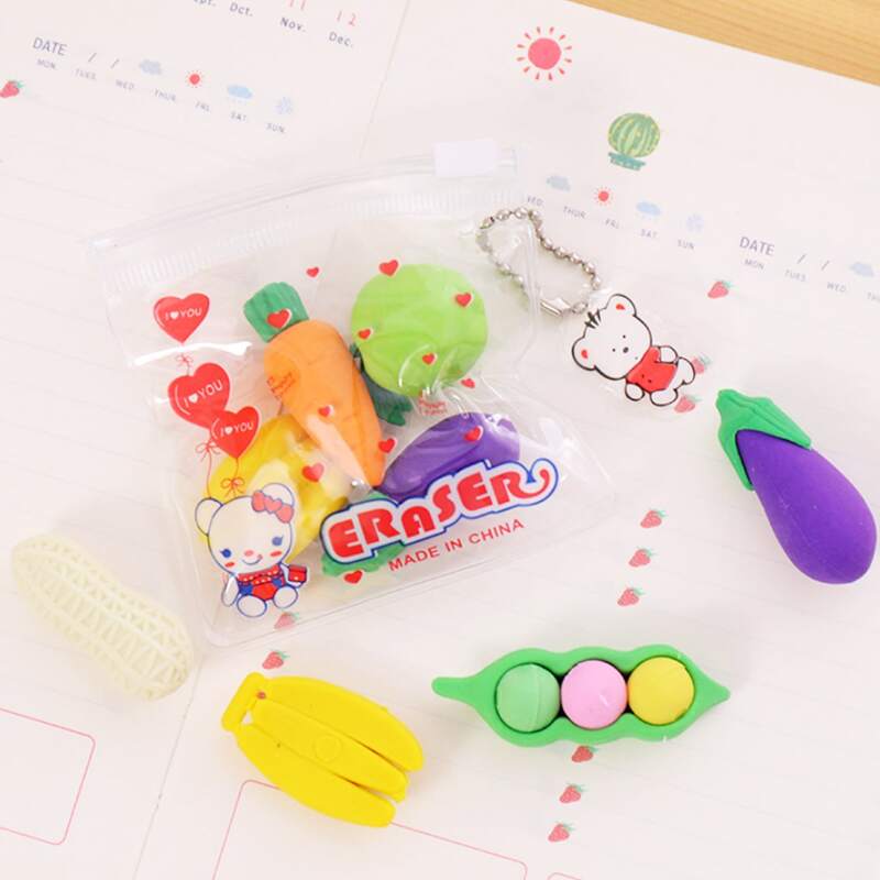 

8pcs Random Cartoon Eraser, Multicolor