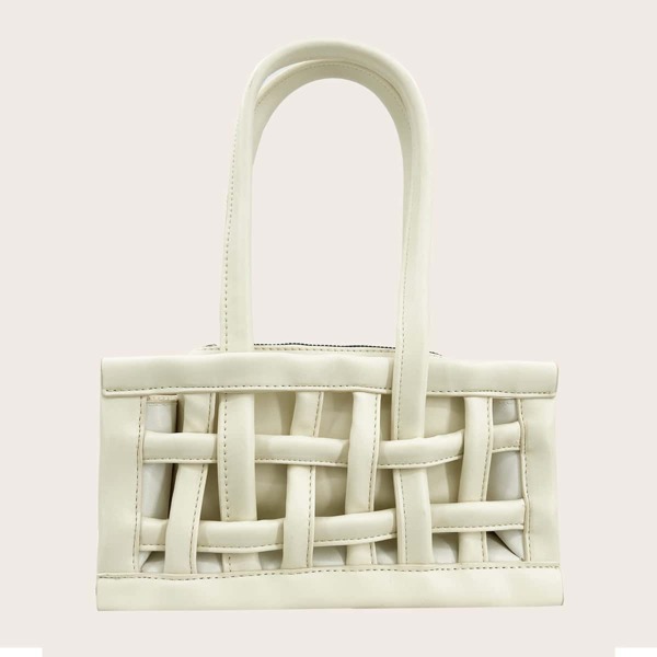

Braided Tote Bag With Inner Pouch, Beige