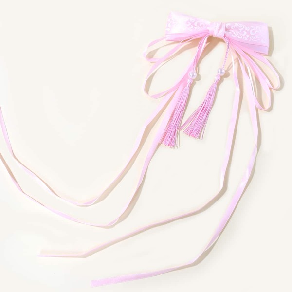 

Toddler Girls Tassel Decor Hair Clip, Pink