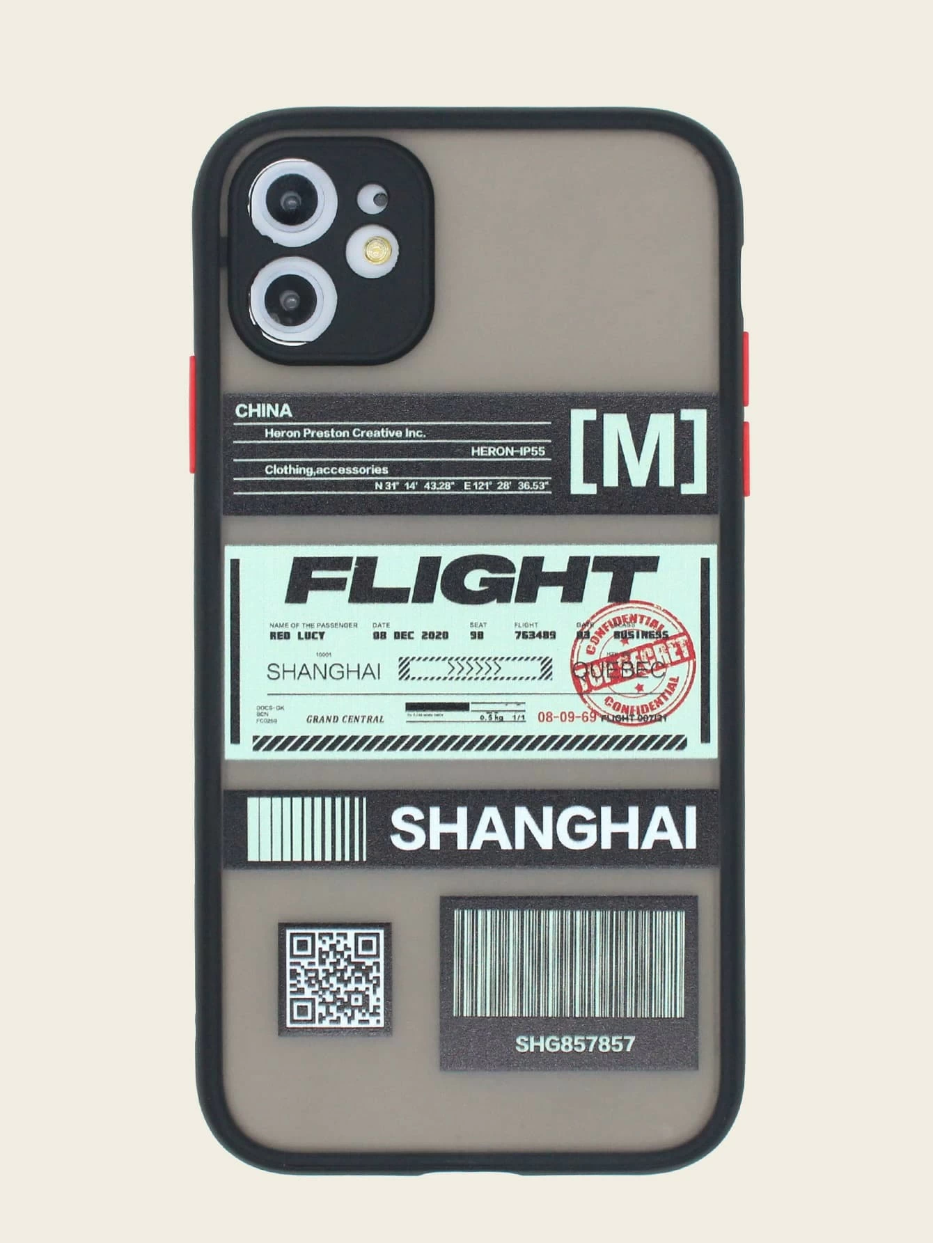 كفر ايفون بطباعة تذكرة طيران قطعة واحدة شي إن