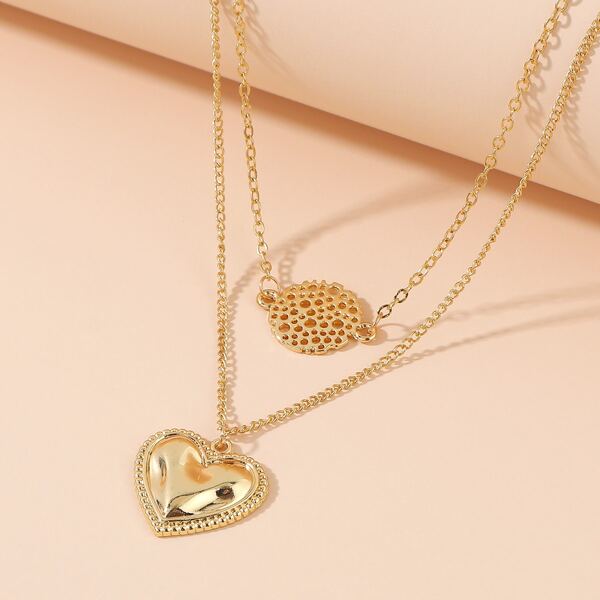 

Heart Layered Necklace, Gold