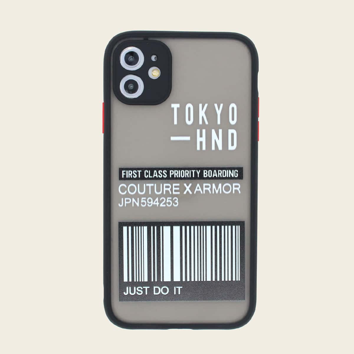 

1pc Letter Graphic iPhone Case, Grey