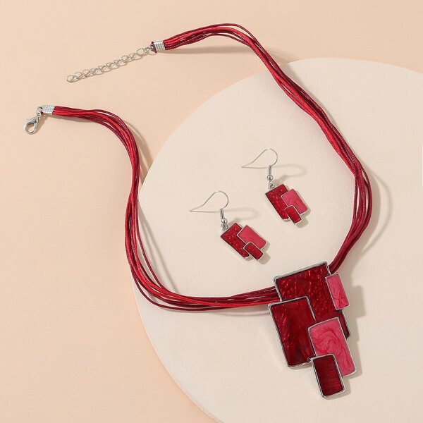 

3pcs Geo Decor Jewelry Set