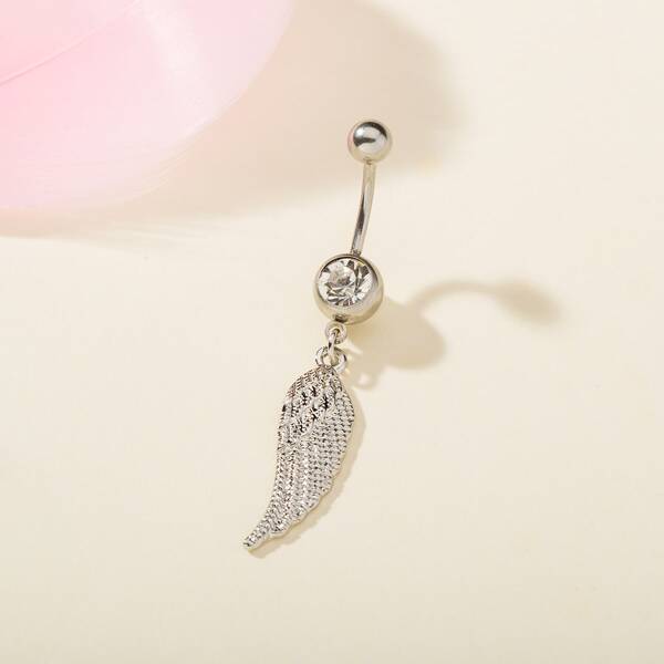 

Wing Design Belly Ring, Silver