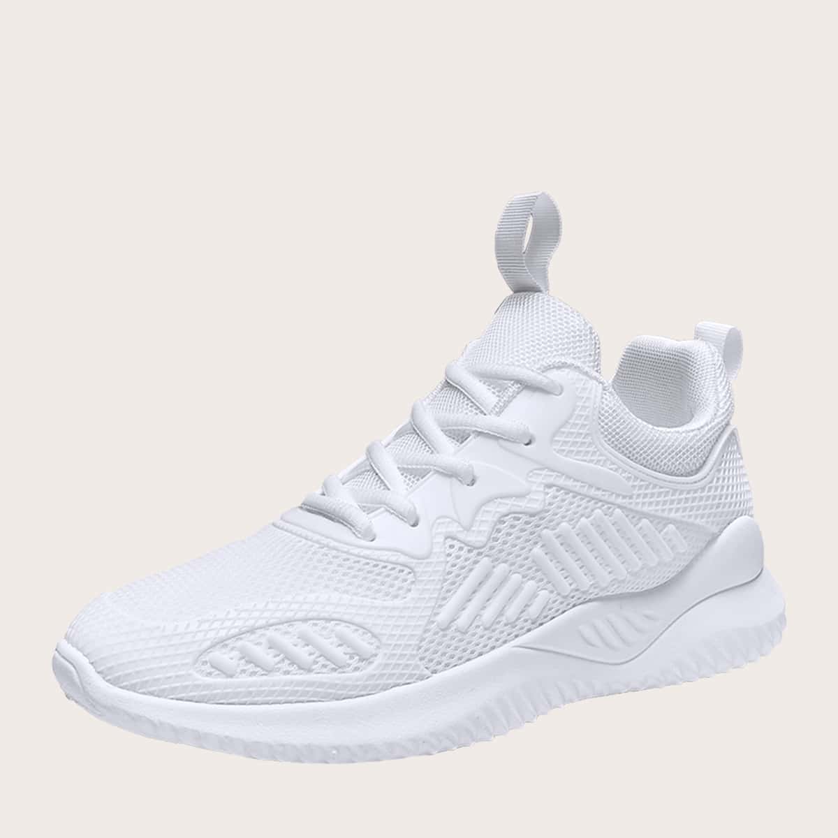 

Guys Lace-up Front Mesh Panel Sneakers, White