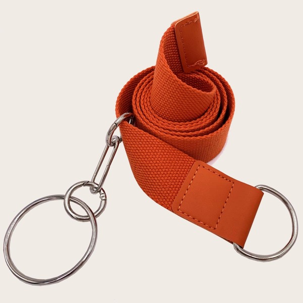 

Men Ring Decor Tape Belt, Orange