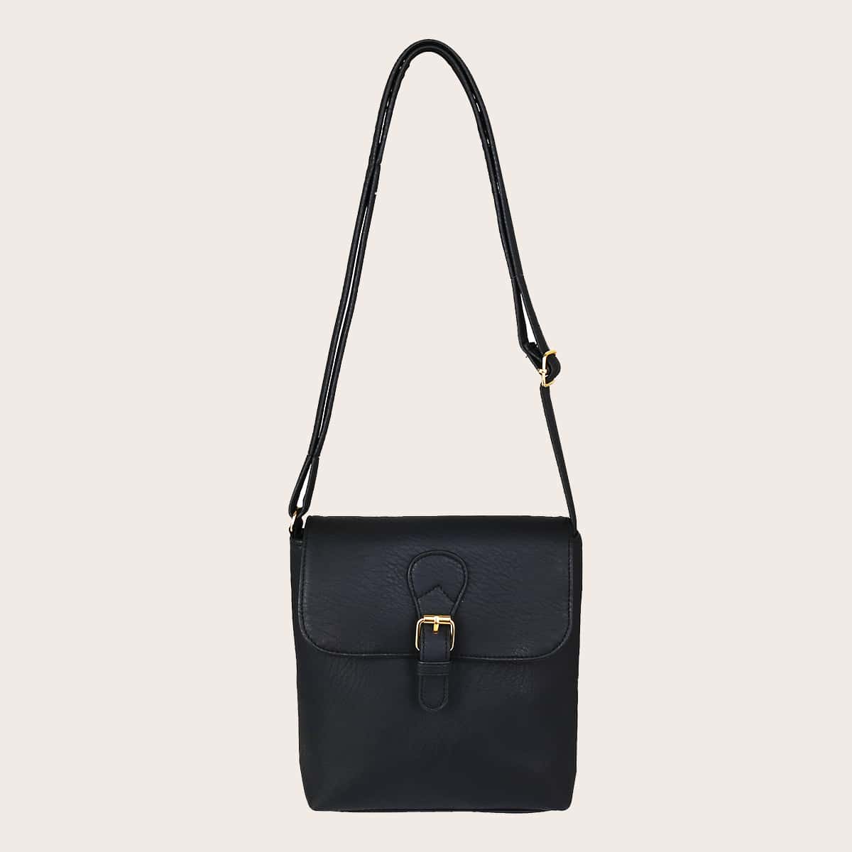 

Minimalist Flap Crossbody Bag, Black