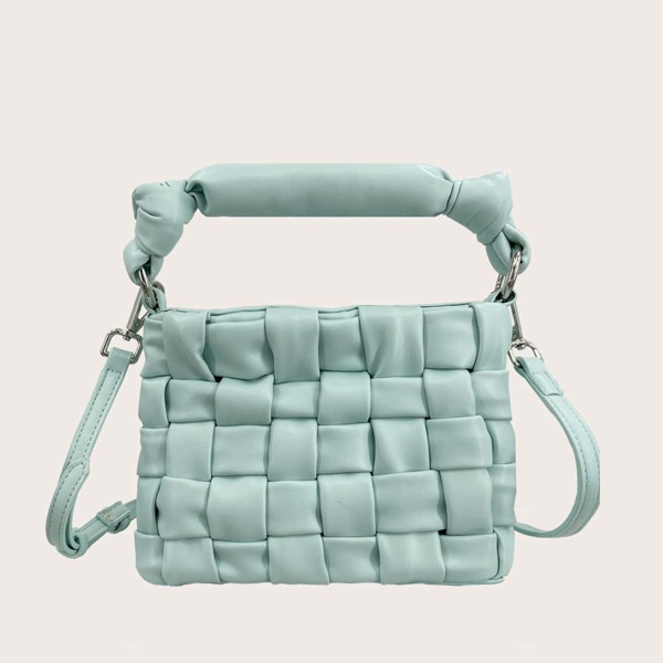 

Braided Satchel Bag, Blue